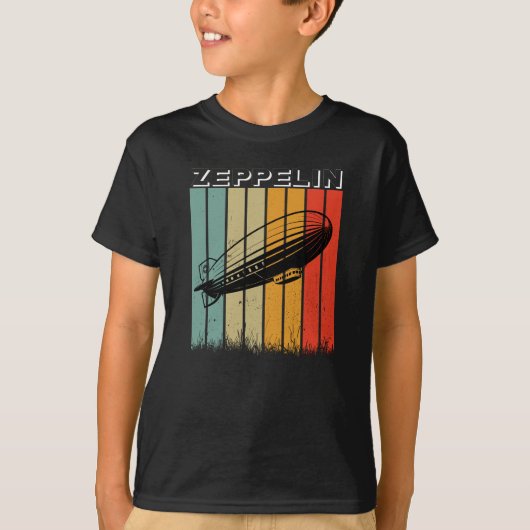 Retro Zeppelin Dirigible Luftschiff Zepelin Zeppli T-Shirt (Vorderseite)
