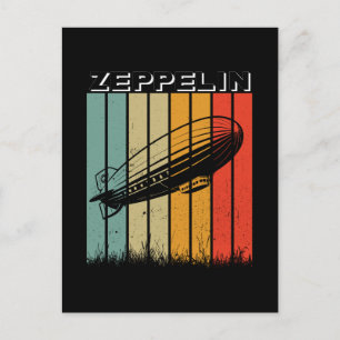 Retro-Zeppelin-Luftschiff Luftschiff Zepelin Zeppl Postkarte