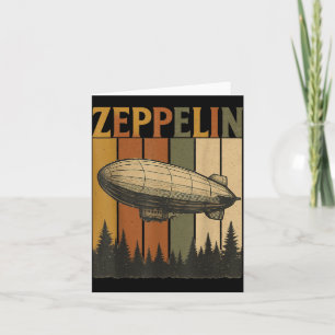 Retro-Zeppelin-Luftschiff-Shirt im Vintage-Rock-St Karte