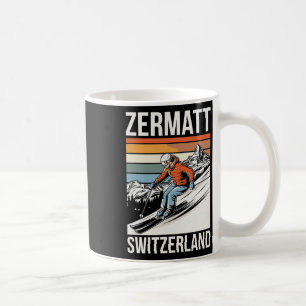 Retro Zermatt Schweiz Skigebiet Kaffeetasse