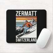 Retro Zermatt Schweiz Skigebiet Mousepad (Mit Mouse)