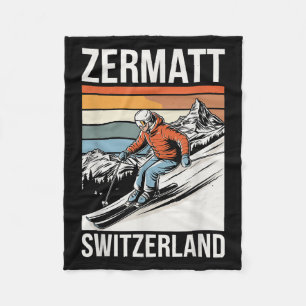 Retro Zermatt Schweiz Skigebiet, Spaß Alpin S Fleecedecke