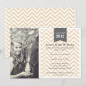 Retro Zickzack Abschluss Einladung (Vorne/Hinten)