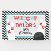 Retro Zickzack Bowling Birthday Banner (Horizontal)
