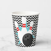 Retro Zickzack Bowling Party Paper Cups Pappbecher (Vorderseite)