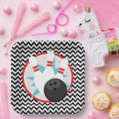 Retro-Zickzack Bowling-Teller Pappteller (Party)