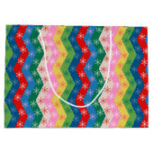 Retro-Zickzack-Chevron-Schneemuster Große Geschenktüte (Rückseite)