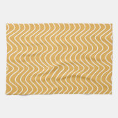Retro Zickzack Muster Yellow Zigzag Geschirrtuch (Horizontal)