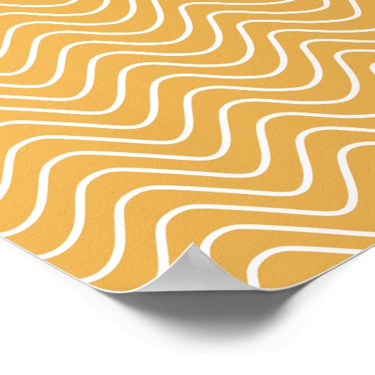 Retro Zickzack Muster Yellow Zigzag Poster (Ecke)