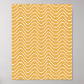 Retro Zickzack Muster Yellow Zigzag Poster (Vorne)
