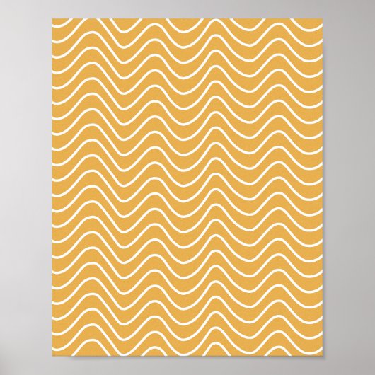 Retro Zickzack Muster Yellow Zigzag Poster (Vorne)