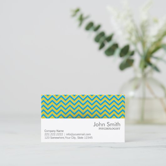 Retro Zickzack-Psychologe-Visitenkarte Visitenkarte (Stehend Vorderseite)