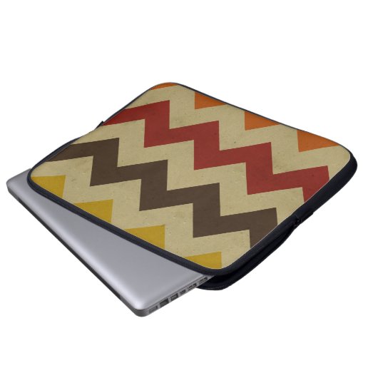 Retro Zickzack Zickzack stripes Zickzackmuster Laptopschutzhülle (Vorne Knopf)
