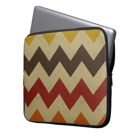 Retro Zickzack Zickzack stripes Zickzackmuster Laptopschutzhülle (Vorderseite Links)