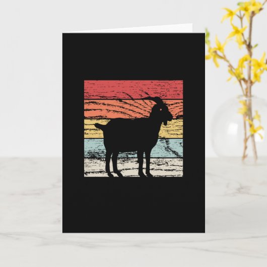 Retro-Ziege Karte (Gelbe Blume)