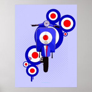 Retro-Zielscheibe und Mod-Kreislauf-Kunst Poster