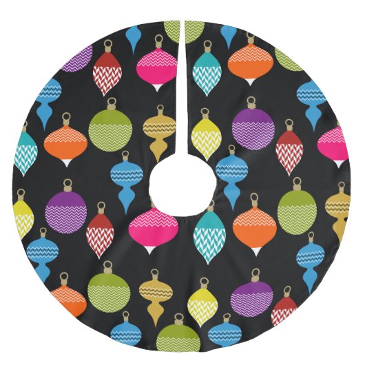 Retro-Zierball Polyester Weihnachtsbaumdecke (Vorderseite)