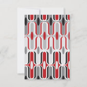 Retro Zig Zag Muster Moderne Kunst Hochzeit RSVP Karte (Rückseite)