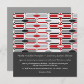 Retro Zig Zag Muster Moderne Kunsthochzeit Einladu Einladung (Vorne/Hinten)