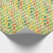 Retro Zig-Zag Orange & Green Zickzack Geschenkpapier (Ecke)