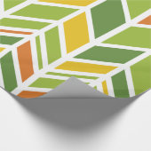 Retro Zig-Zag Orange & Green Zickzack Geschenkpapier (Ecke)
