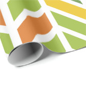 Retro Zig-Zag Orange & Green Zickzack Geschenkpapier (Rolleneckpunkt)