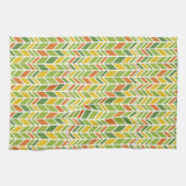 Retro Zig-Zag Orange & Green Zickzack Geschirrtuch (Horizontal)