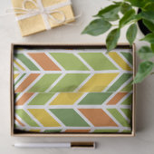 Retro Zig-Zag Orange & Green Zickzack Seidenpapier (Geschenk)