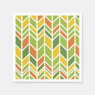 Retro Zig-Zag Orange & Green Zickzack Serviette