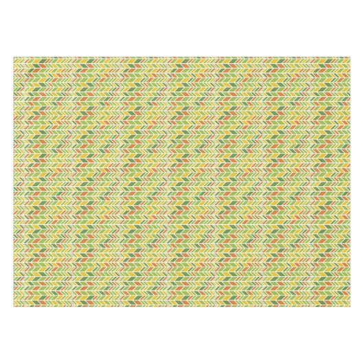 Retro Zig-Zag Orange & Green Zickzack Tischdecke (Vorderseite (Horizontal))