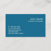 Retro Zigzag Ersatzlehrer-Visitenkarte Visitenkarte (Rückseite)