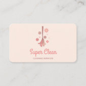 Retro-Zimmer mit beruflichen Hausreinigungslogos Visitenkarte (Vorderseite)