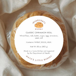 Retro-Zimtrollen-Logo-Bäckerei-Zutat Runder Aufkleber