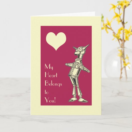 Retro Zinn-Mann-Liebe Karte (Gelbe Blume)