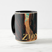 Retro Zion National Park Adventure Mug Tasse (Vorderseite Links)