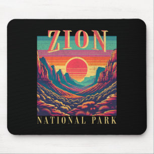 Retro Zion National Park Utah Berg Frauen Männer K Mousepad