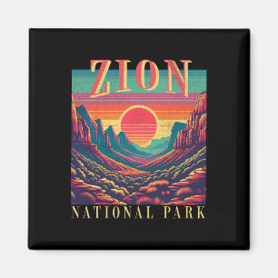 Retro Zion Nationalpark Utah Berg Frauen Männer K Magnet