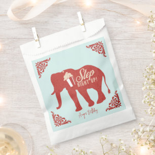 Retro-Zirkus-Elefanten-Popcorn-Geburtstagsfeier Geschenktütchen