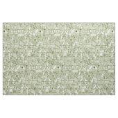 Retro Zirkusgrünelfenbein Stoff (Fat Quarter (45,7 x 55,9 cm))