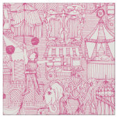 Retro Zirkusrosaelfenbein Stoff (Nahaufnahme)