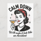 Retro-Zitat beruhigen Feiertagspostkarte (Vorderseite)