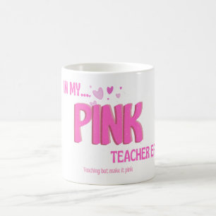 Retro-Zitat-Design aus der Ära der rosa Lehrerin Kaffeetasse
