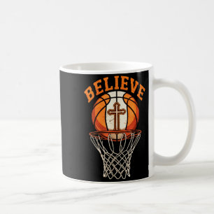 Retro-Zitat Glaube Christliches Basketball-Motiv Kaffeetasse