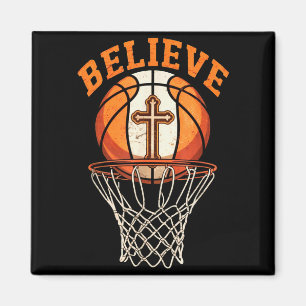 Retro-Zitat Glaube Christliches Basketball-Motiv Magnet