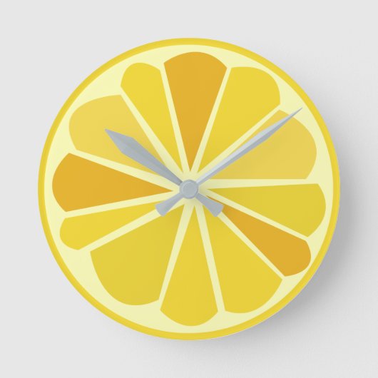 Retro-Zitrone Runde Wanduhr (Vorderseite)