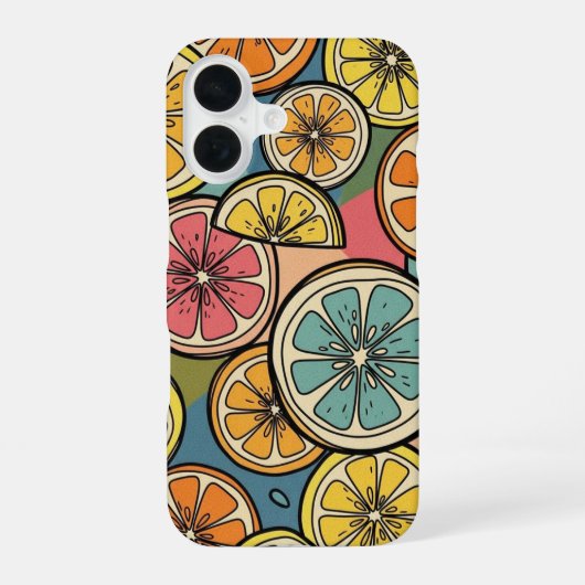 Retro-Zitronenscheibe iPhone 16 Hülle (Rückseite)