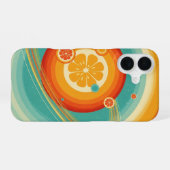 Retro Zitrus Orbit iPhone 16 Hülle (Rückseite (Horizontal))