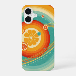 Retro Zitrus Orbit iPhone 16 Hülle