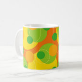 Retro Zitrusfrucht punktiert Funky Groovt Kaffeetasse (Vorderseite Links)
