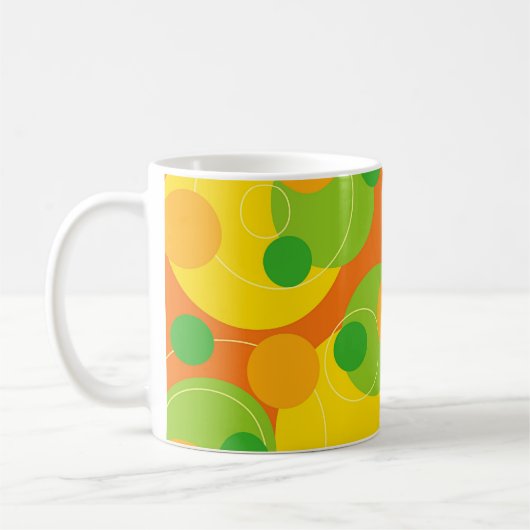 Retro Zitrusfrucht punktiert Funky Groovt Kaffeetasse (Links)